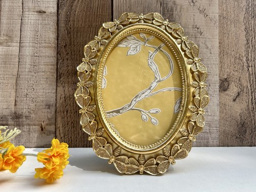 Gold oval photo frame - oval,