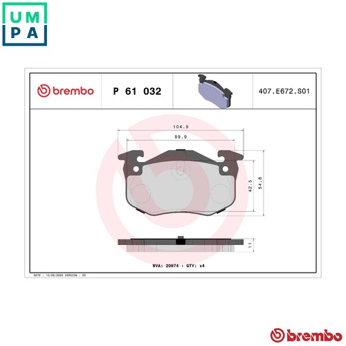 Brake pad set disc - disc, p