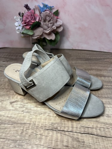 Ladies silver grey sandals - tu,