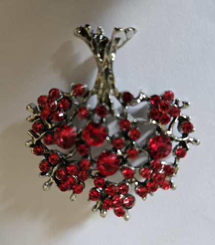 Tree brooch pin silver tone - tree,