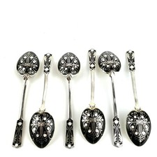 Vintage Set Of 6 Solid Silver