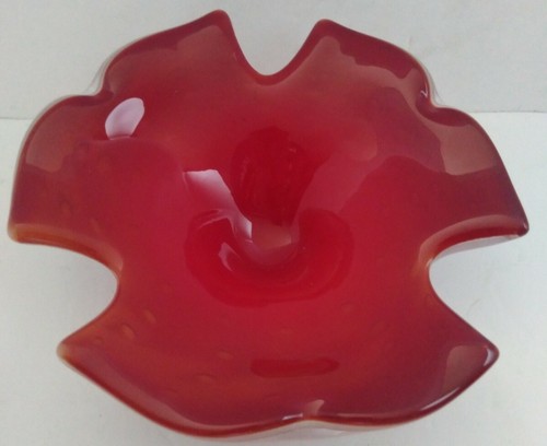 Vintage murano glass bowl - bowl, red