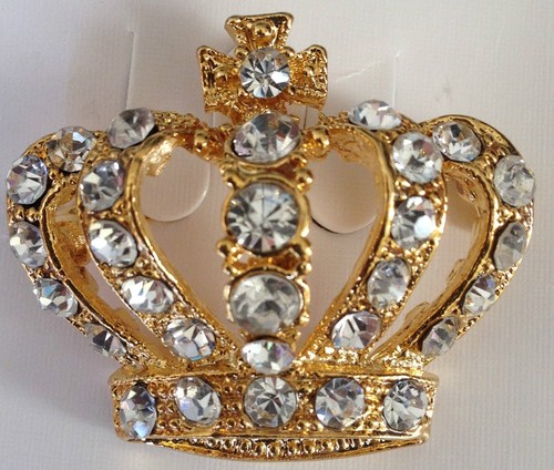 Queen crown brooch pin
