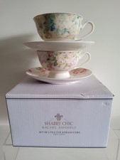 Shabby Chic Rachel Ashwell 2 X  Teacups & Saucers Fine China