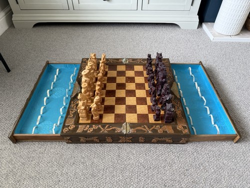 Vintage wooden chess - set, &