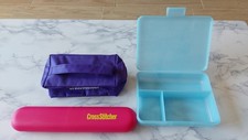 Cross Stitch Accessory Storage Boxes & Bag For Embroidery Cross Stitcher **  VGC