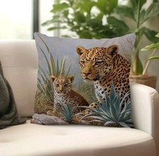 Watercolor Leopard & Cub