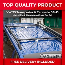 FOR VW T5 TRANSPORTER BLACK CROSS BARS SET FOR OUR ALUMINIUM ROOF BARS ROOF RACK