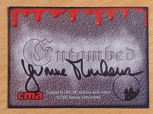 Hammer horror autograph - autograph, card