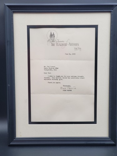 Cole porter framed signed - porter,