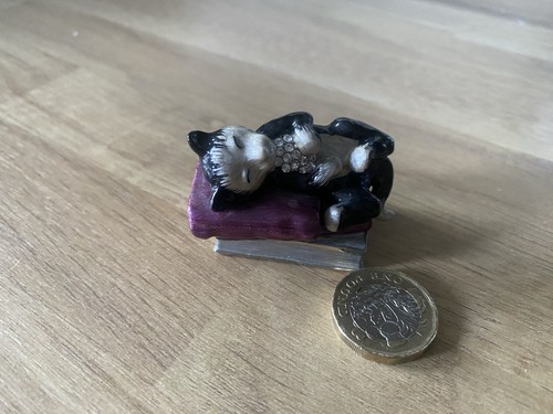Enamel cat pill trinket - pill/trinket, box