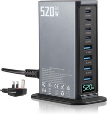 520W USB C Fast GAN Charger Block，8 Port USB Charging Station，Suitable for Multi