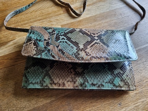 Vintage mock snakeskin leather - snakeskin,