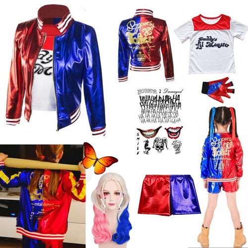 4pcs kids outfit harley quinn - 4pcs,