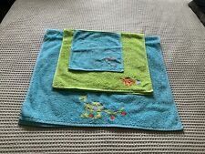 Mothercare Towel Set ( Bath , Hand And Face Towel) Dinosaur Print 100 % Cotton