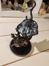 SPI Gallery Manta Ray Sculpture Statue, 6.5" Brass Figurine with Base