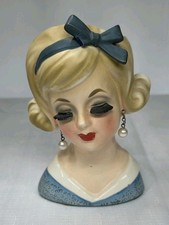 Vintage Enesco Lady Head Vase