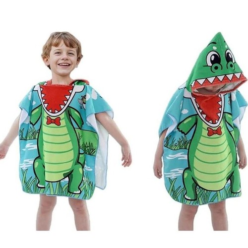 Kids hooded beach towel poncho - hooded,