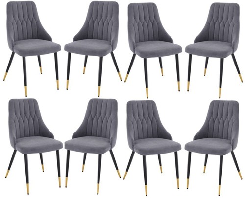 Grey velvet dining - 8,