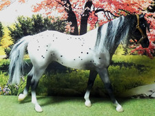 CLASSIC BREYER HORSE APPALOOSA MARE "MIGHT TANGO" MOLD  & LEATHER HEADCOLLAR