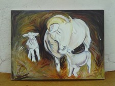 Vintage 1990s Unframed Oil