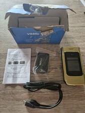 Yeemi 4G Flip Cell Phone Big Button 2.6In 1.77In Dual Screen Loud Sound GOLD
