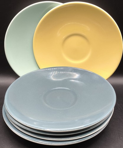 Poole pottery twintone saucers - poole,