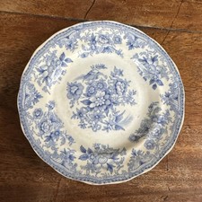 Antique Barker & Leigh “Roselle” Blue & White Transferware Plate c1860s