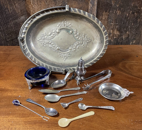 Job lot vintage silver - job, plate