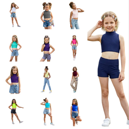 Girl gymnastics crop tops - girl's,