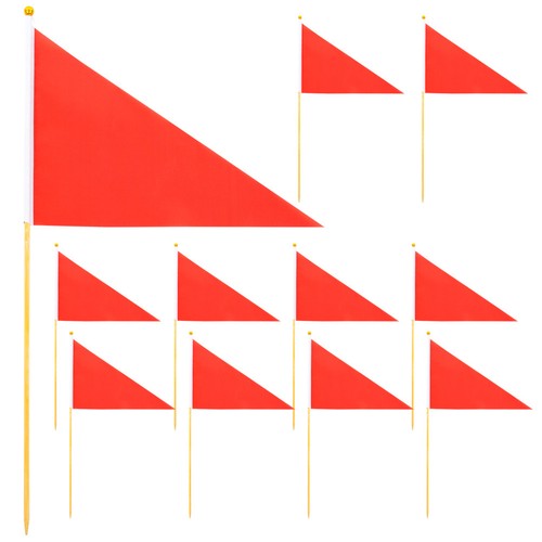 Red triangular marking flags - red,