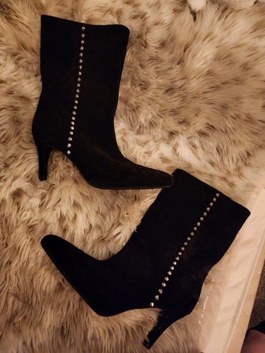 Zara black suede studded - zara,