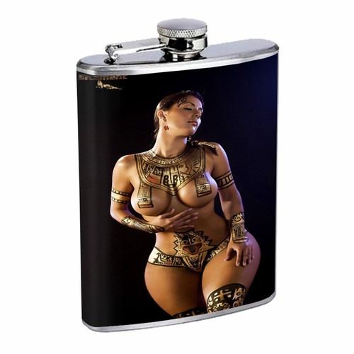 Egyptian pin girls flask - up,