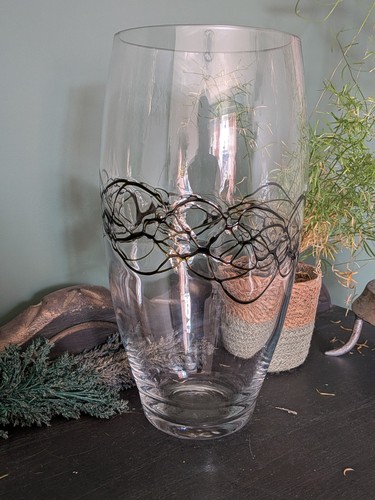 Large studio art glass vase - large,