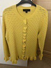 Zara Yellow Frill Cardigan L