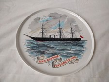 HMS Warrior Tray Melamine, Rare. 28cm Made In England Montem Plastics. VGC