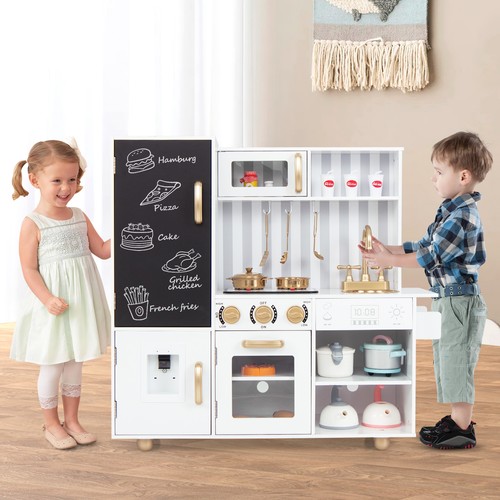 Wooden children play kitchen - children,