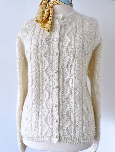 Hand knit pearl - pearl, mohair