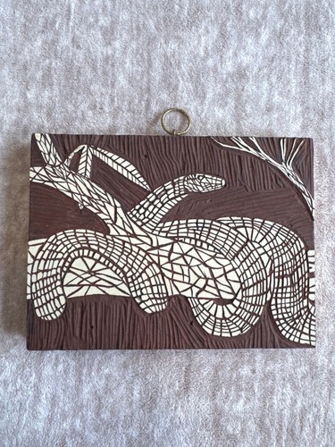 Wood block snake relief - snake,
