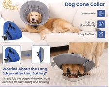 Dog Cone Soft Collar Size M  Adjustable Foldable Anti Bite Comfy Reflective