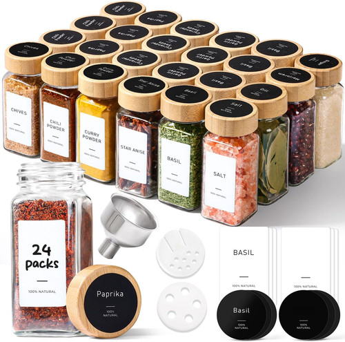 Glass spice jars - spice, with