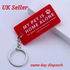 Wallet Alert Emergency Tag Card Contact My Pets are Home Alone Keychain