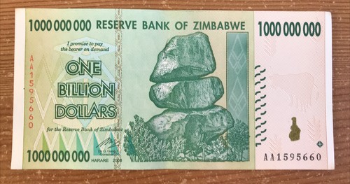 Zimbabwe billion dollar - 1,
