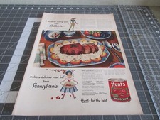 1947 Print Ad Hunts Tomato Sauce Pennsylvania Meatloaf Recipe, Print Ad
