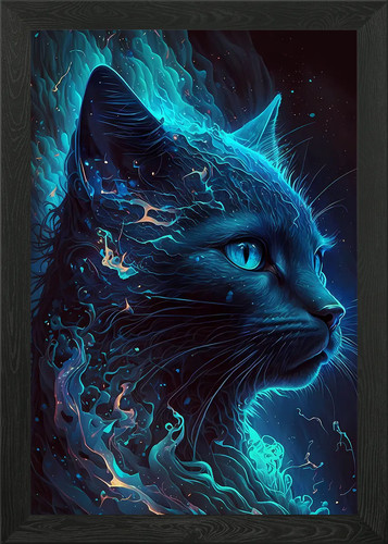Russian blue cat - blue, wall