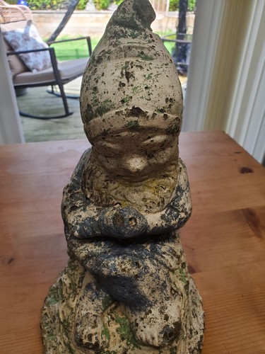Vintage garden gnome statue - vintage,