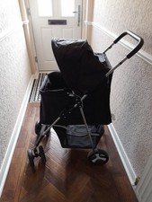 Pet Stroller Pram Buggy - Folding Pushchair Dog Cat, Cup Holders, Storage Basket