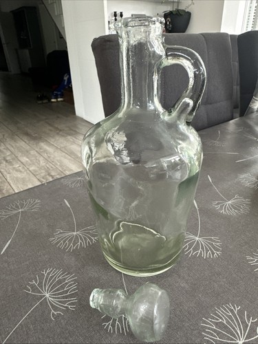 Antique hand blown glass cruet - glass,