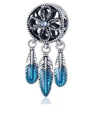 Blue Dreamcatcher Charm for bracelet s925 925 Sterling Silver Gift 