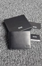 Hugo Boss Bi-fold Asolo Men’s Black Leather Wallet with Coin Pocket Gift Set
